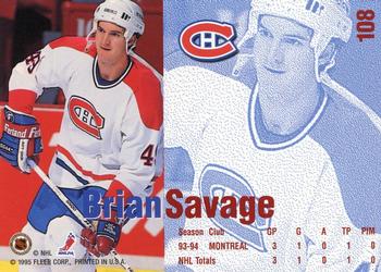 1994-95 Fleer #108 Brian Savage Back
