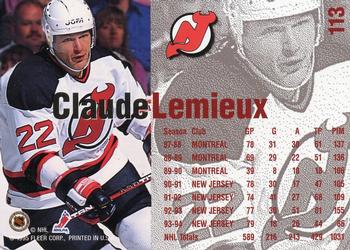 1994-95 Fleer #113 Claude Lemieux Back