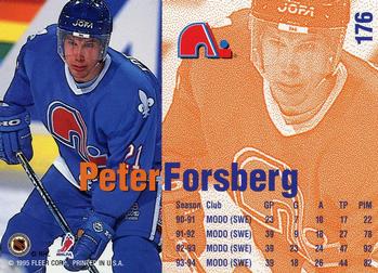 1994-95 Fleer #176 Peter Forsberg Back