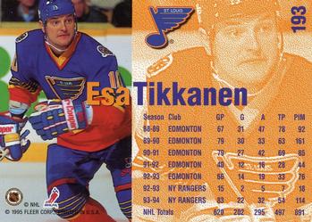 1994-95 Fleer #193 Esa Tikkanen Back
