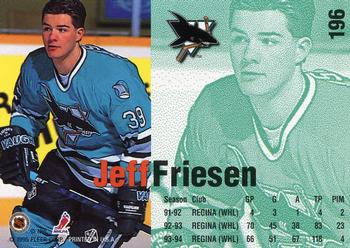 1994-95 Fleer #196 Jeff Friesen Back