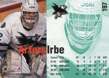 1994-95 Fleer #197 Arturs Irbe Back