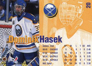 1994-95 Fleer #20 Dominik Hasek Back