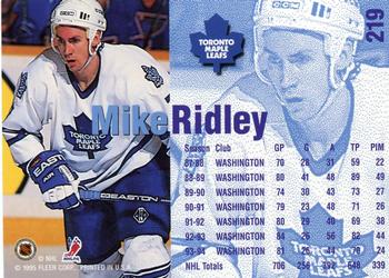 1994-95 Fleer #219 Mike Ridley Back