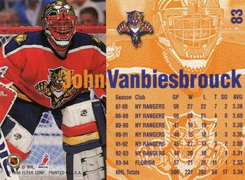 1994-95 Fleer #83 John Vanbiesbrouck Back