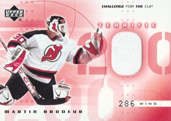 2001-02 Upper Deck Challenge for the Cup - Jerseys #T-MB Martin Brodeur Front
