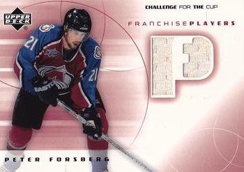 2001-02 Upper Deck Challenge for the Cup - Jerseys #FP-PF Peter Forsberg Front