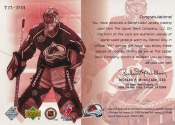 2001-02 Upper Deck Challenge for the Cup - Jerseys #TN-PR Patrick Roy Back