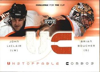 2001-02 Upper Deck Challenge for the Cup - Jerseys #UC-LB John LeClair / Brian Boucher Front