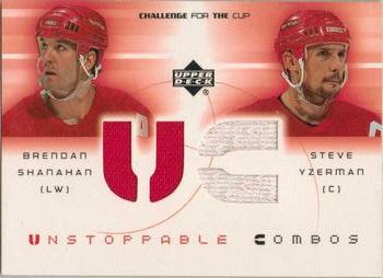 2001-02 Upper Deck Challenge for the Cup - Jerseys #UC-SY Brendan Shanahan / Steve Yzerman Front