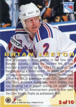 1994-95 Fleer - Headliners #5 Brian Leetch Back