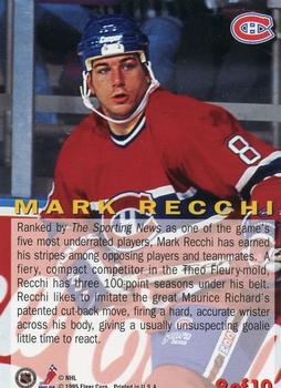 1994-95 Fleer - Headliners #9 Mark Recchi Back