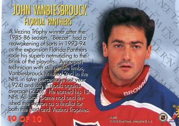 1994-95 Fleer - Netminders #10 John Vanbiesbrouck Back
