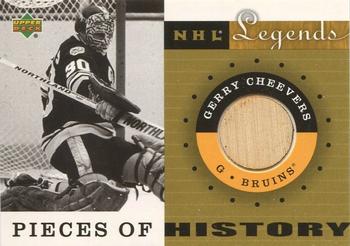 2001-02 Upper Deck Legends - Pieces of History #PH-GC Gerry Cheevers Front