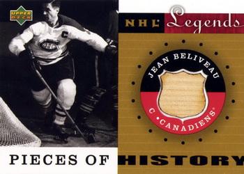 2001-02 Upper Deck Legends - Pieces of History #PH-JB Jean Beliveau Front
