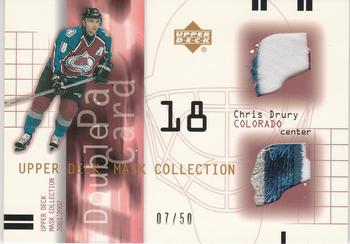2001-02 Upper Deck Mask Collection - Double Patches #DP-CD Chris Drury Front