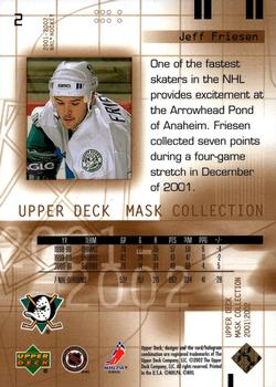 2001-02 Upper Deck Mask Collection - Gold #2 Jeff Friesen Back