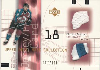 2001-02 Upper Deck Mask Collection - Jersey and Patch #JP-CD Chris Drury Front