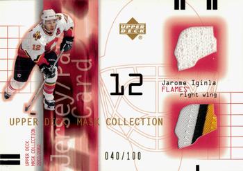 2001-02 Upper Deck Mask Collection - Jersey and Patch #JP-JI Jarome Iginla Front