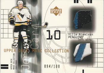 2001-02 Upper Deck Mask Collection - Jersey and Patch #JP-VN Ville Nieminen Front