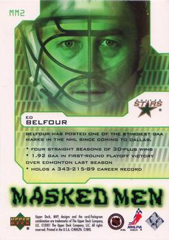 2001-02 Upper Deck MVP - Masked Men #MM2 Ed Belfour Back