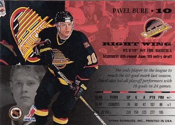 1994-95 Leaf #10 Pavel Bure Back