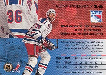 1994-95 Leaf #14 Glenn Anderson Back