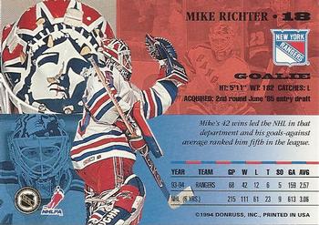 1994-95 Leaf #18 Mike Richter Back