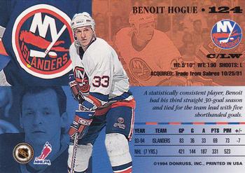 1994-95 Leaf #124 Benoit Hogue Back