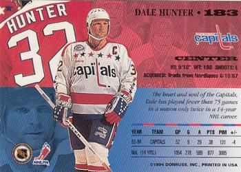 1994-95 Leaf #183 Dale Hunter Back