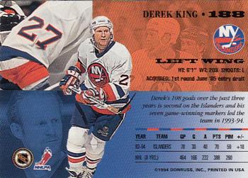 1994-95 Leaf #188 Derek King Back