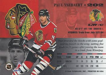 1994-95 Leaf #202 Paul Ysebaert Back