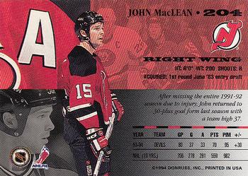 1994-95 Leaf #204 John MacLean Back