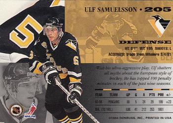 1994-95 Leaf #205 Ulf Samuelsson Back