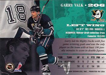 1994-95 Leaf #206 Garry Valk Back