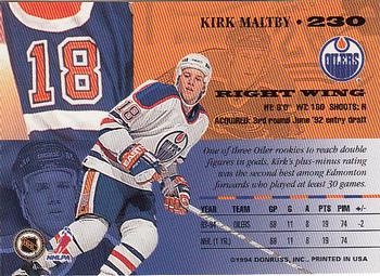 1994-95 Leaf #230 Kirk Maltby Back