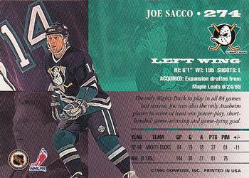 1994-95 Leaf #274 Joe Sacco Back