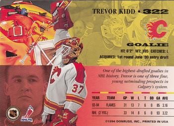1994-95 Leaf #322 Trevor Kidd Back