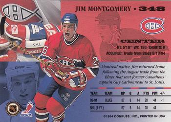1994-95 Leaf #348 Jim Montgomery Back