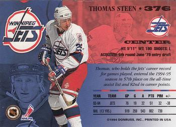1994-95 Leaf #376 Thomas Steen Back