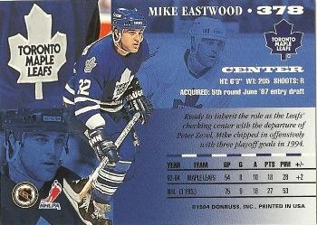 1994-95 Leaf #378 Mike Eastwood Back