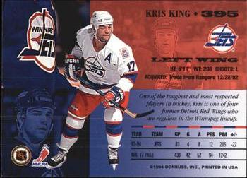 1994-95 Leaf #395 Kris King Back