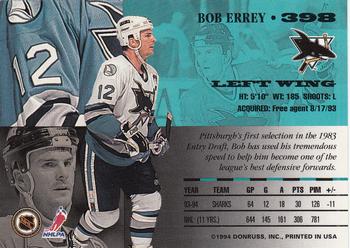 1994-95 Leaf #398 Bob Errey Back