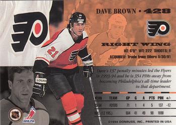 1994-95 Leaf #428 Dave Brown Back
