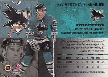 1994-95 Leaf #448 Ray Whitney Back