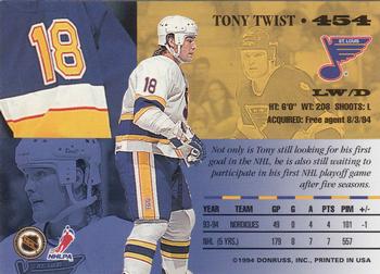 1994-95 Leaf #454 Tony Twist Back