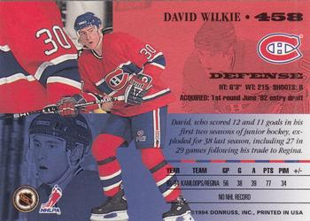1994-95 Leaf #458 David Wilkie Back