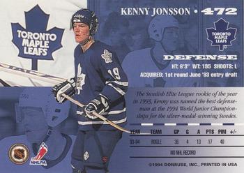 1994-95 Leaf #472 Kenny Jonsson Back