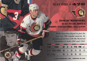 1994-95 Leaf #476 Sean Hill Back