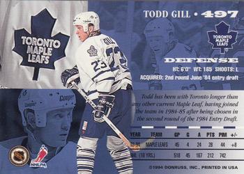 1994-95 Leaf #497 Todd Gill Back